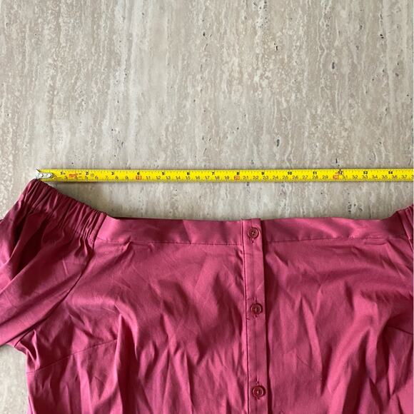 Express Off The Shoulder Bell Sleeve Button Up Front Blouse P20 - Picture 6 of 11